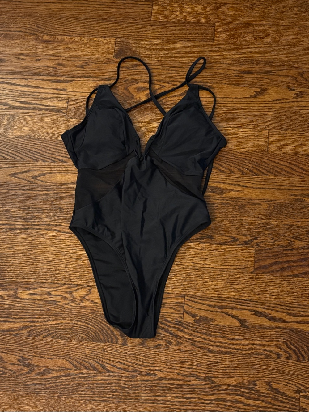Women’s Black One-Piece Swimwear with Strappy Back